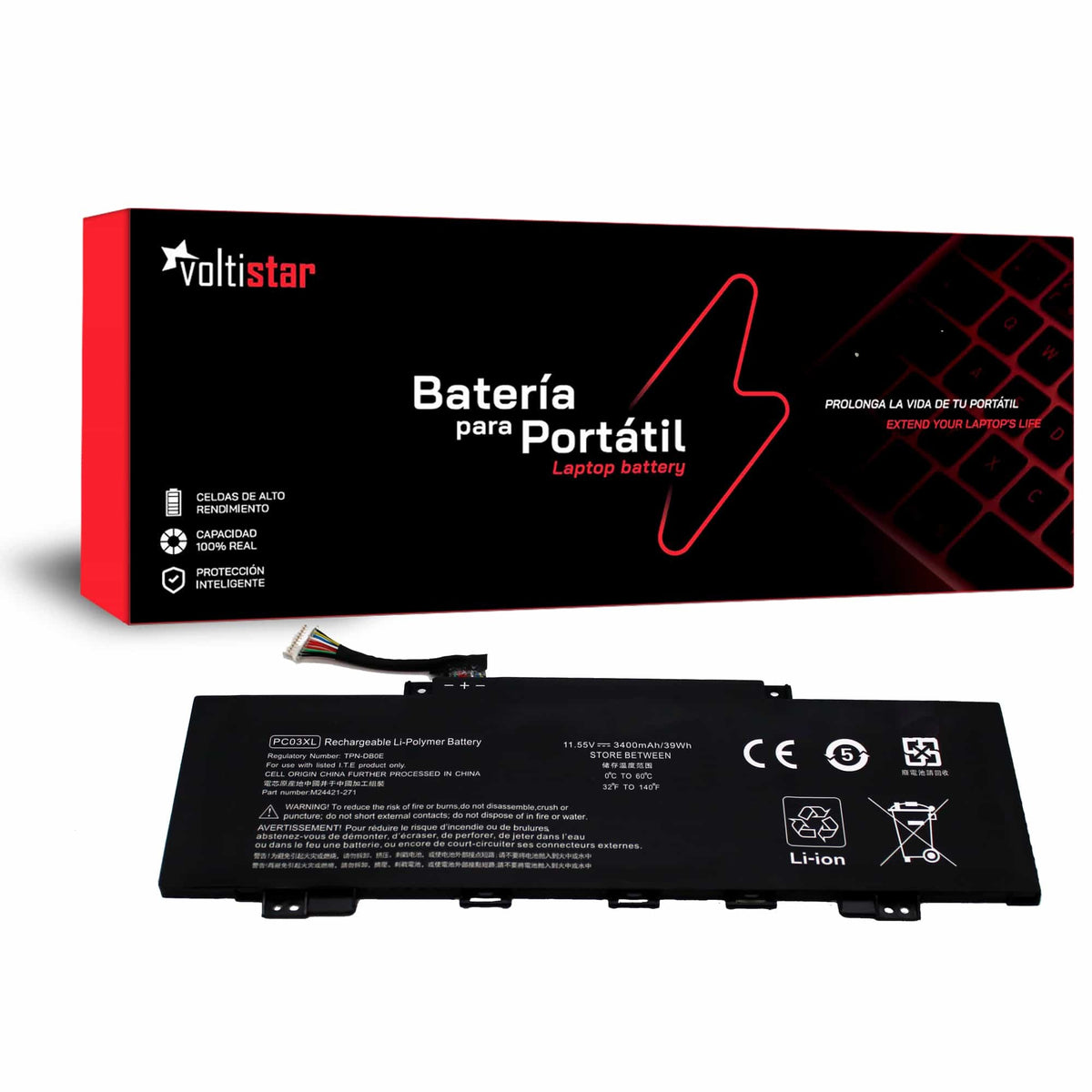 Batería Para Portátil Hp Pavilion X360 14 14-Dw 14-Dy 14-Cd 15 15-Er Pc03Xl