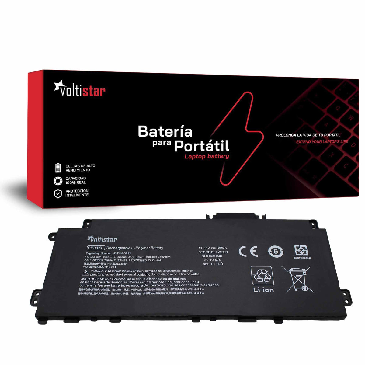 Batería Para Portátil Hp Pavilion 13-Bb 14-Dk 14-Dv 14-Dw Pp03Xl