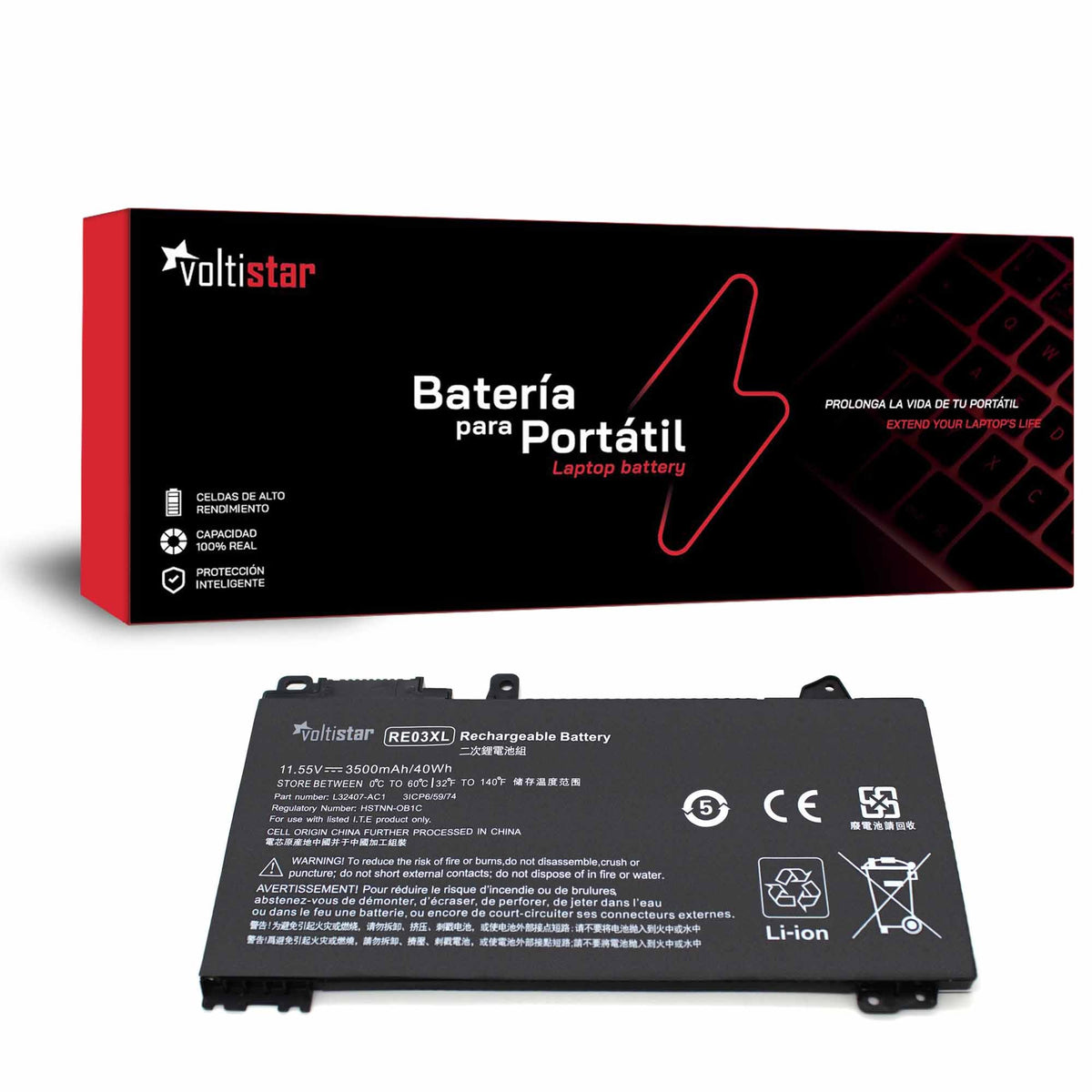 Batería Para Portátil Hp Probook 430 440 450 445 455 455R G6 Re03Xl Hstnn-Ub7R Hstnn-Ob1C