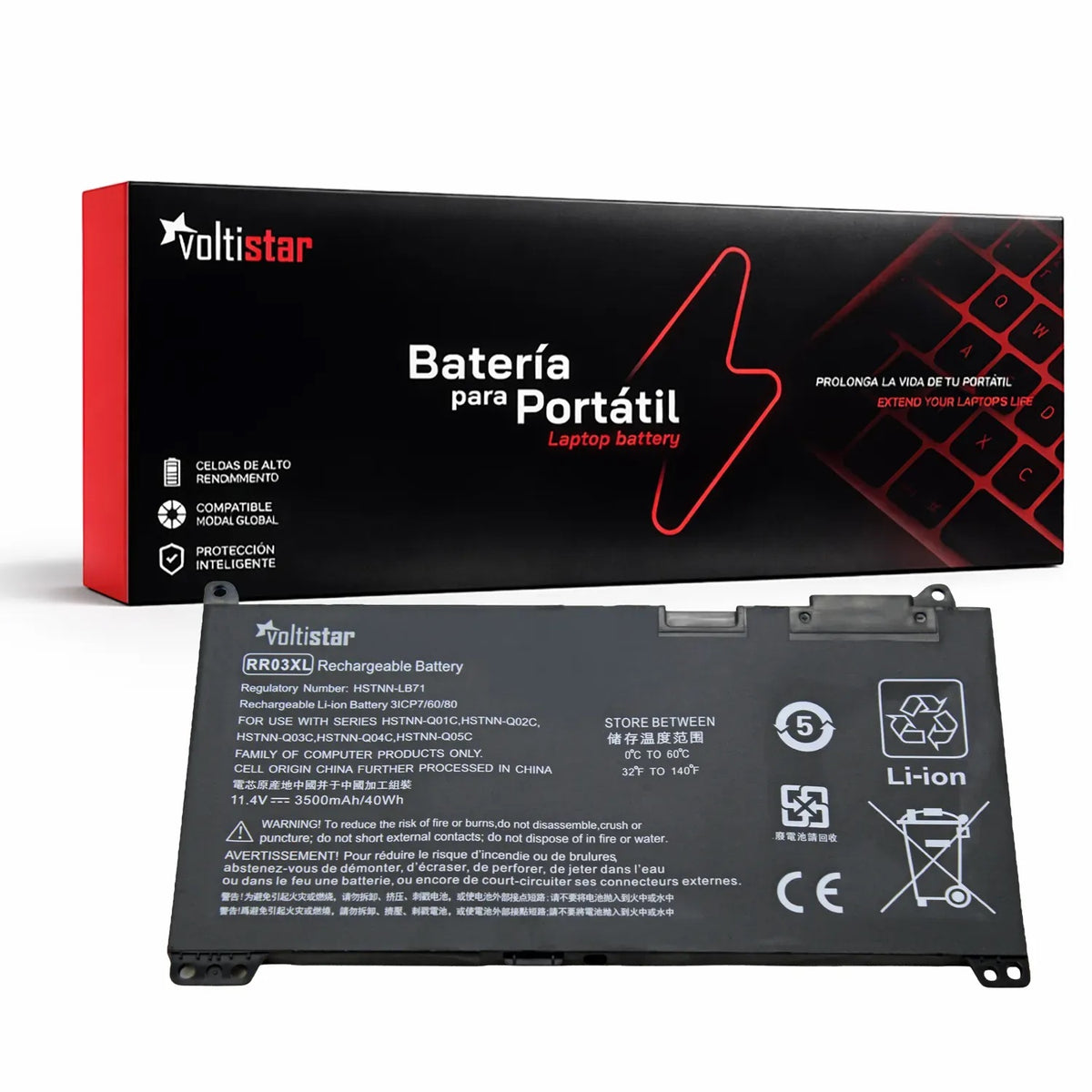 Batería Para Portátil Hp Rr03Xl Rro3 Rro3Xl Rr03048Xl-Pr