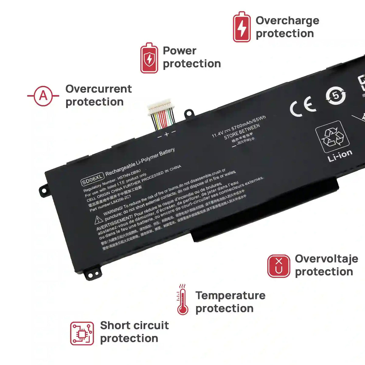 Batería Para Portátil Hp Omen 15-Ek 15-Ek0000 15-En 15-En0000 Sd06Xl Hstnn-Db9U (Tipo B)