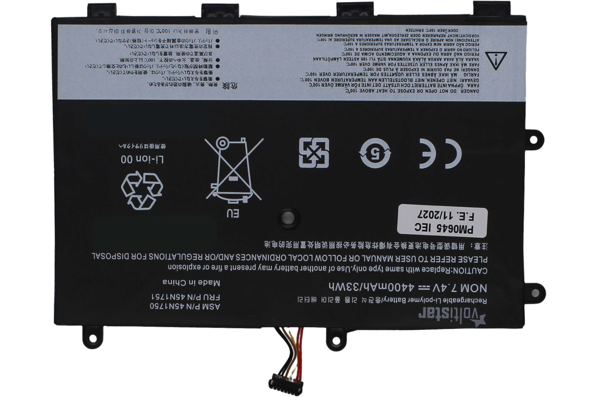 Batería Para Portátil Lenovo 45N1750 45N1748 45N1749 45N1751 7,4V 4300Mah