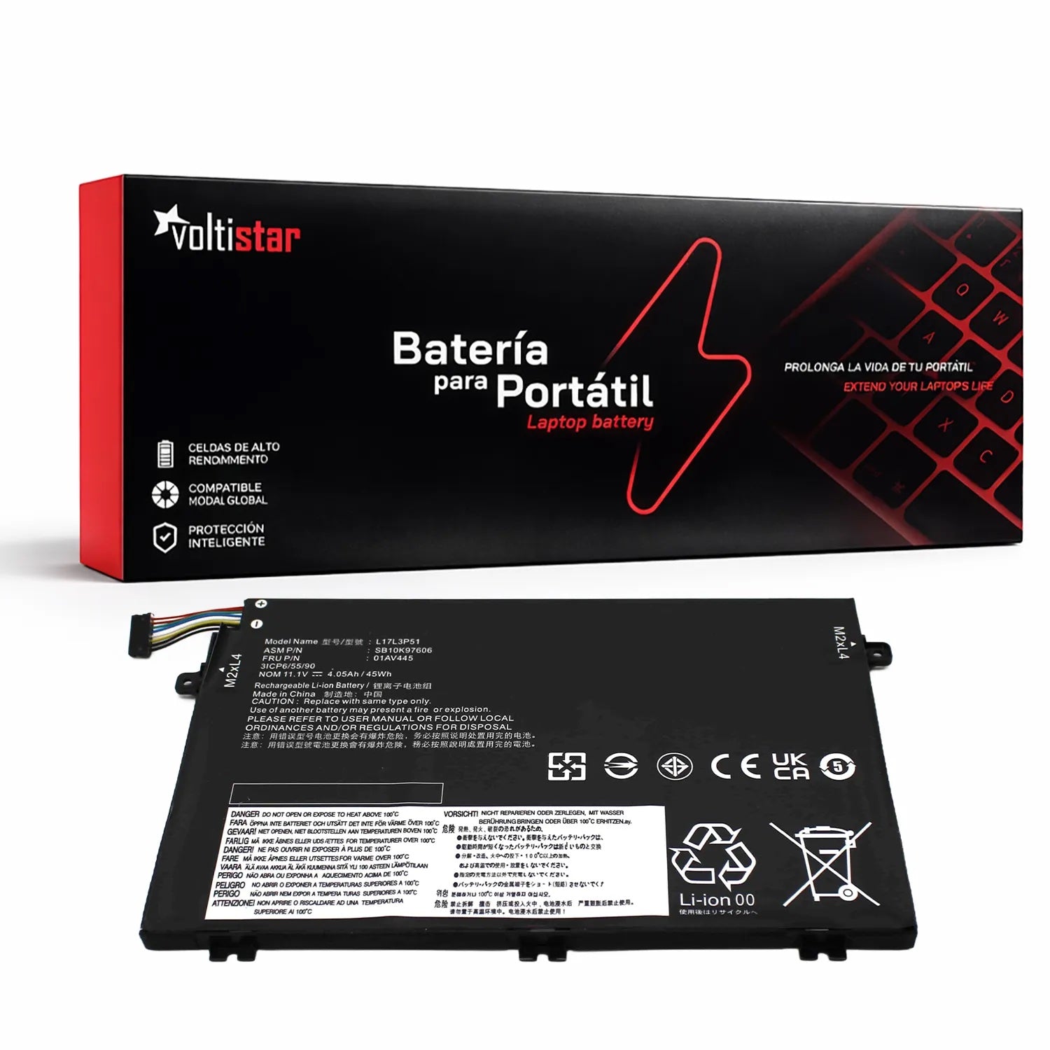 Batería Para Portátil Lenovo Thinkpad E480 E490 E580 E590 L17C3P51 L17L3P51