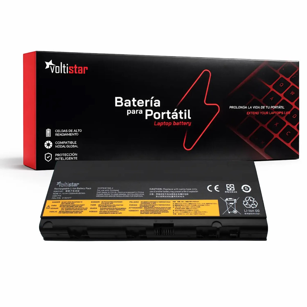 Batería Para Portátil Lenovo Thinkpad P50 P51 P52 01Av477 00Ny491