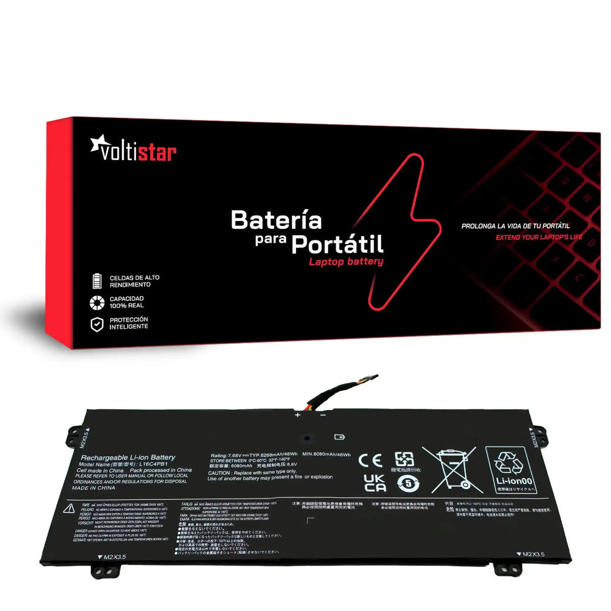 Batería Para Portátil Lenovo Yoga 720-13Ikb 730-13Ikb L16C4Pb1 L16L4Pb1 L16M4Pb1
