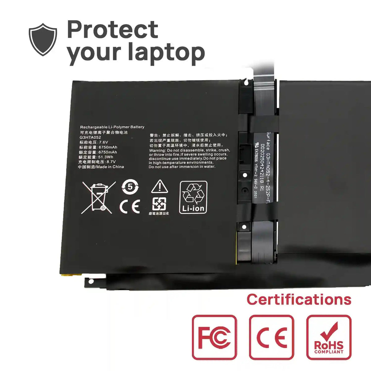 Batería Para Portátil Microsoft Surface 3 De 13.5" G3Hta052H