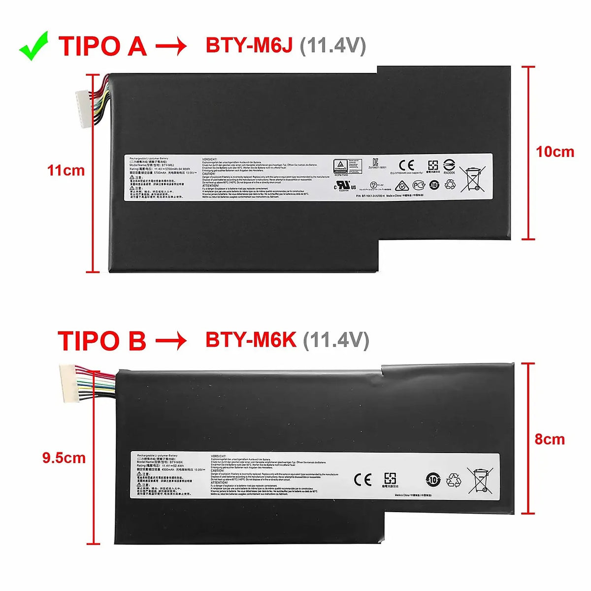 Batería Para Portátil Msi Gs63 Gs63Vr Gs73 Gs73Vr Ms-16 Bty-M6J