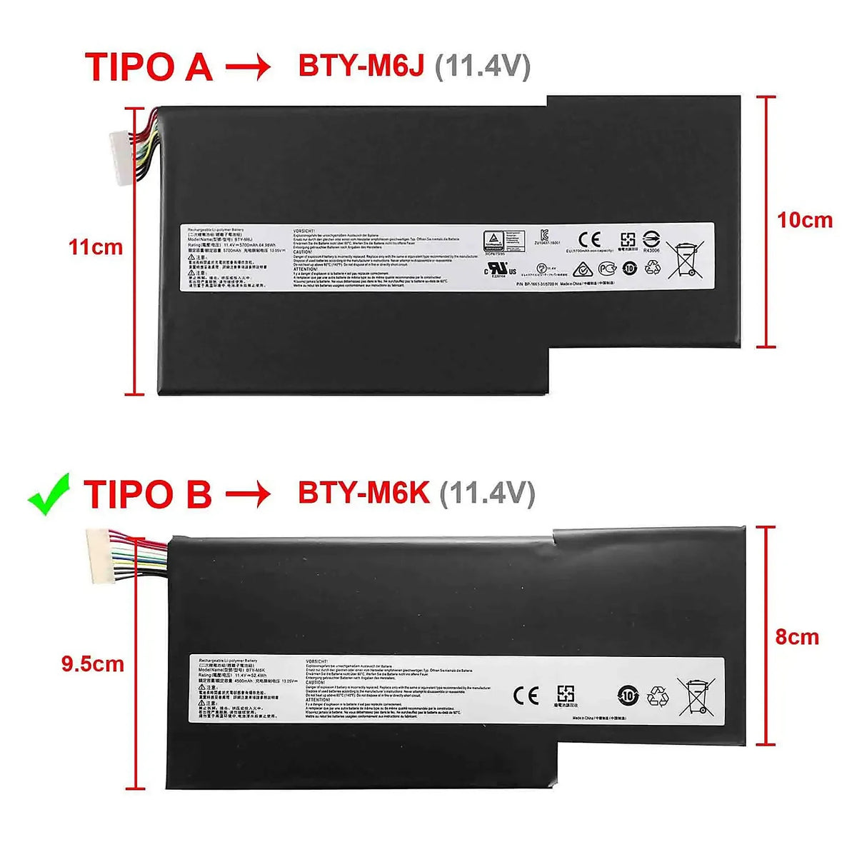 Batería Para Portátil Msi Wp65