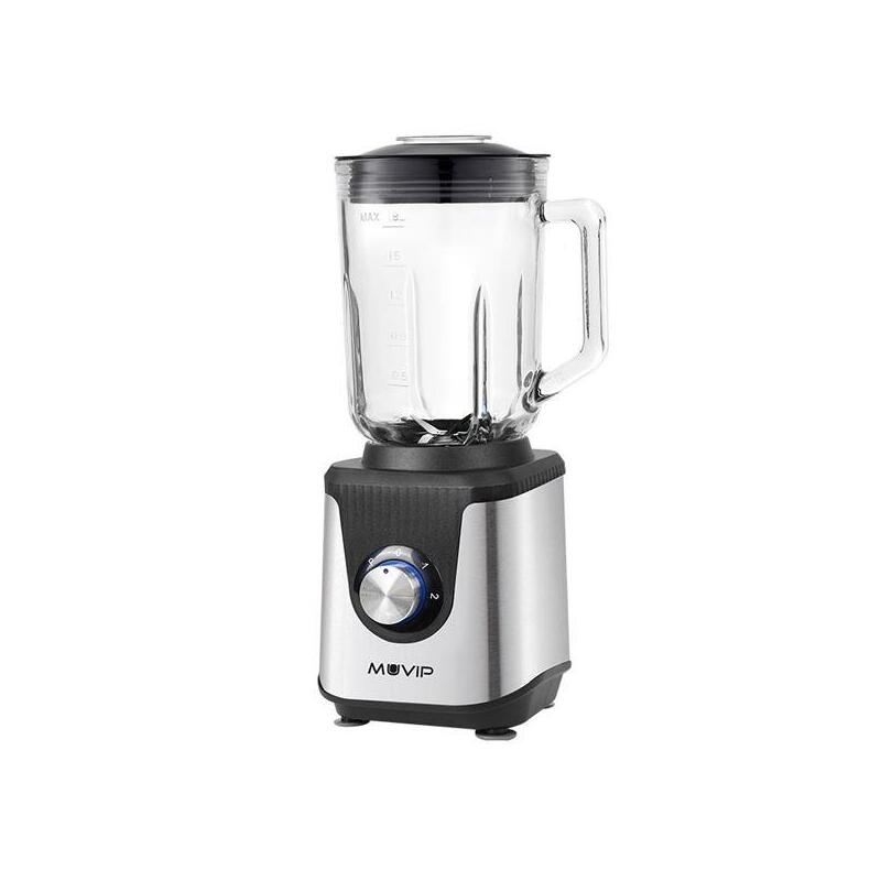 Batidora Muvip De Vaso 1800w 1.8l - 2 Velocidades - Funcion Pulse - Cuerpo Acero Inoxidable - Cuchillas Dentadas Con