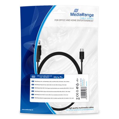 EAN 4260459615491 - MediaRange MRCS188 cable USB USB 2.0 1,8 m USB A Mini-USB B Negro imagen 1