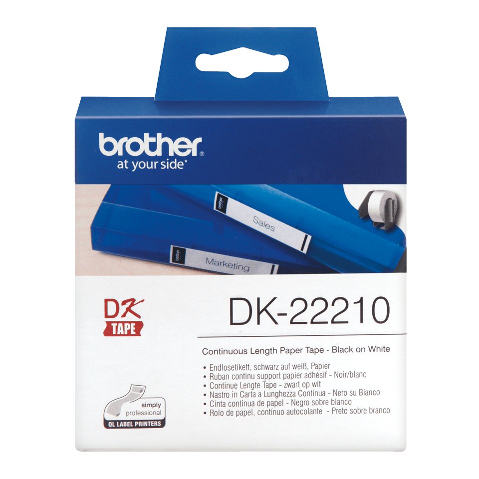 EAN 4977766628181 - Brother DK-22210 cinta para impresora de etiquetas Negro sobre blanco imagen 2