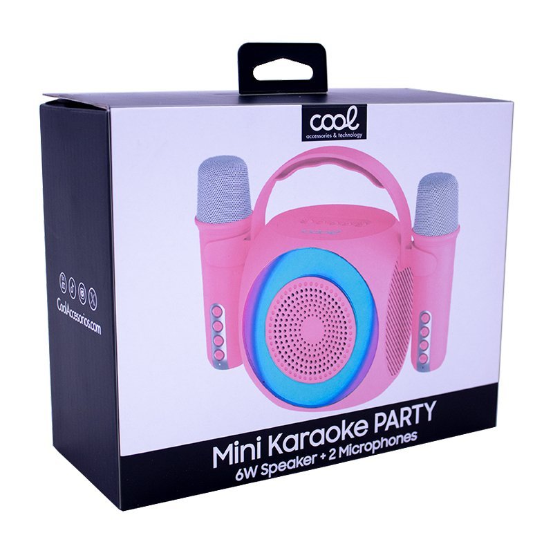 Cool Altavoz Bluetooth Universal Musica 6w Mini Karaoke Party + 2 Microfonos Rosa