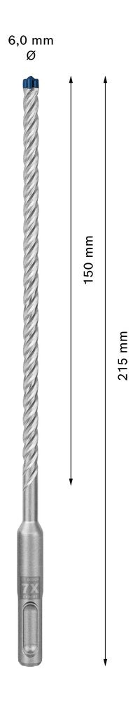 Broca Expert Hammerbohrer Sds-Plus-7x, Ø 6mm Arbeitslänge 150mm