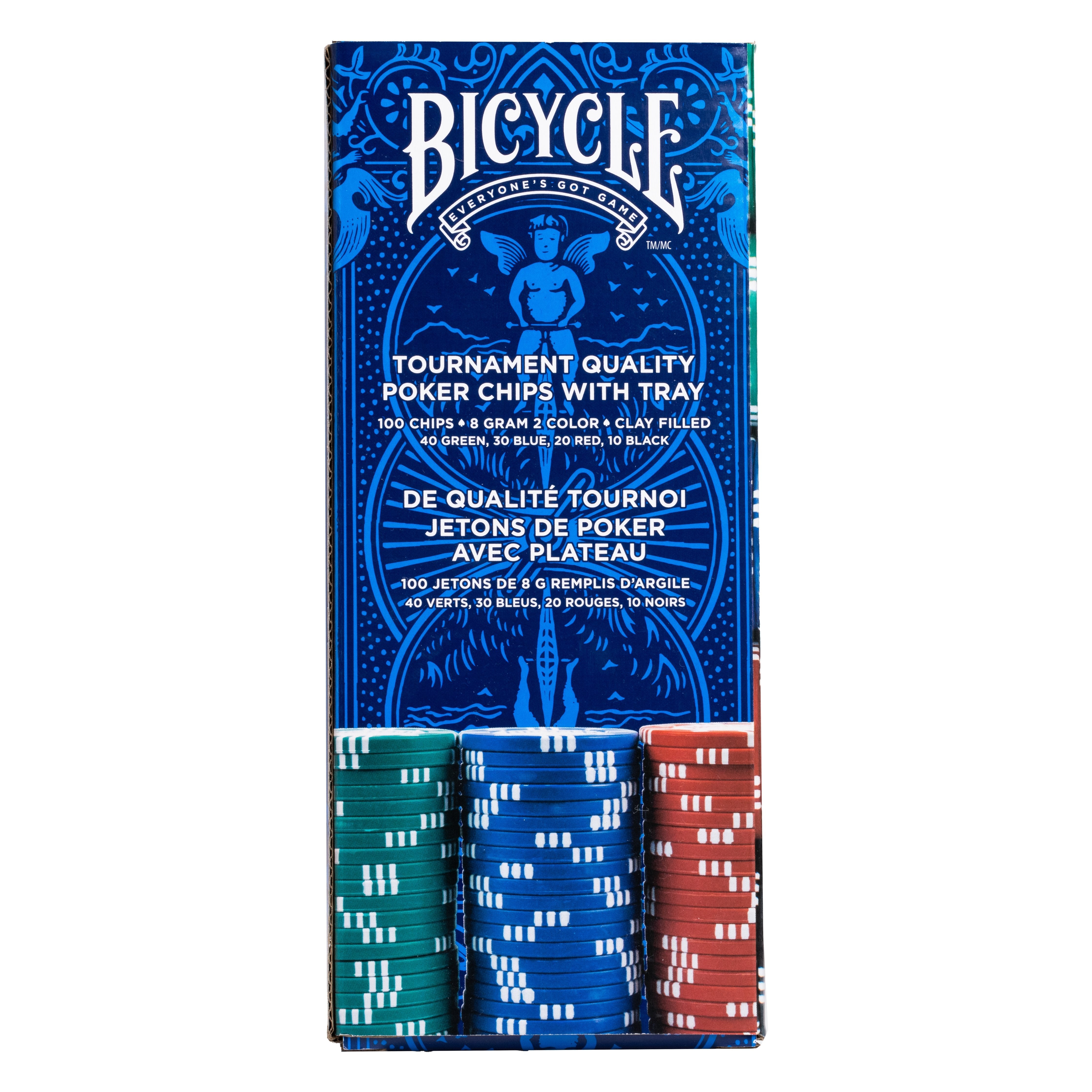 EAN 0073854010716 - Bicycle 8G CLAY CHIPS (100 pcs) Fichas de póquer imagen 2
