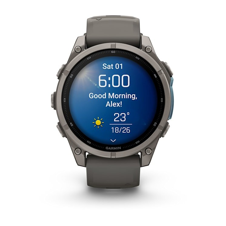 Garmin Fenix 9 Titanio Con Correa De Silicona En Gris Smartwatch 47mm