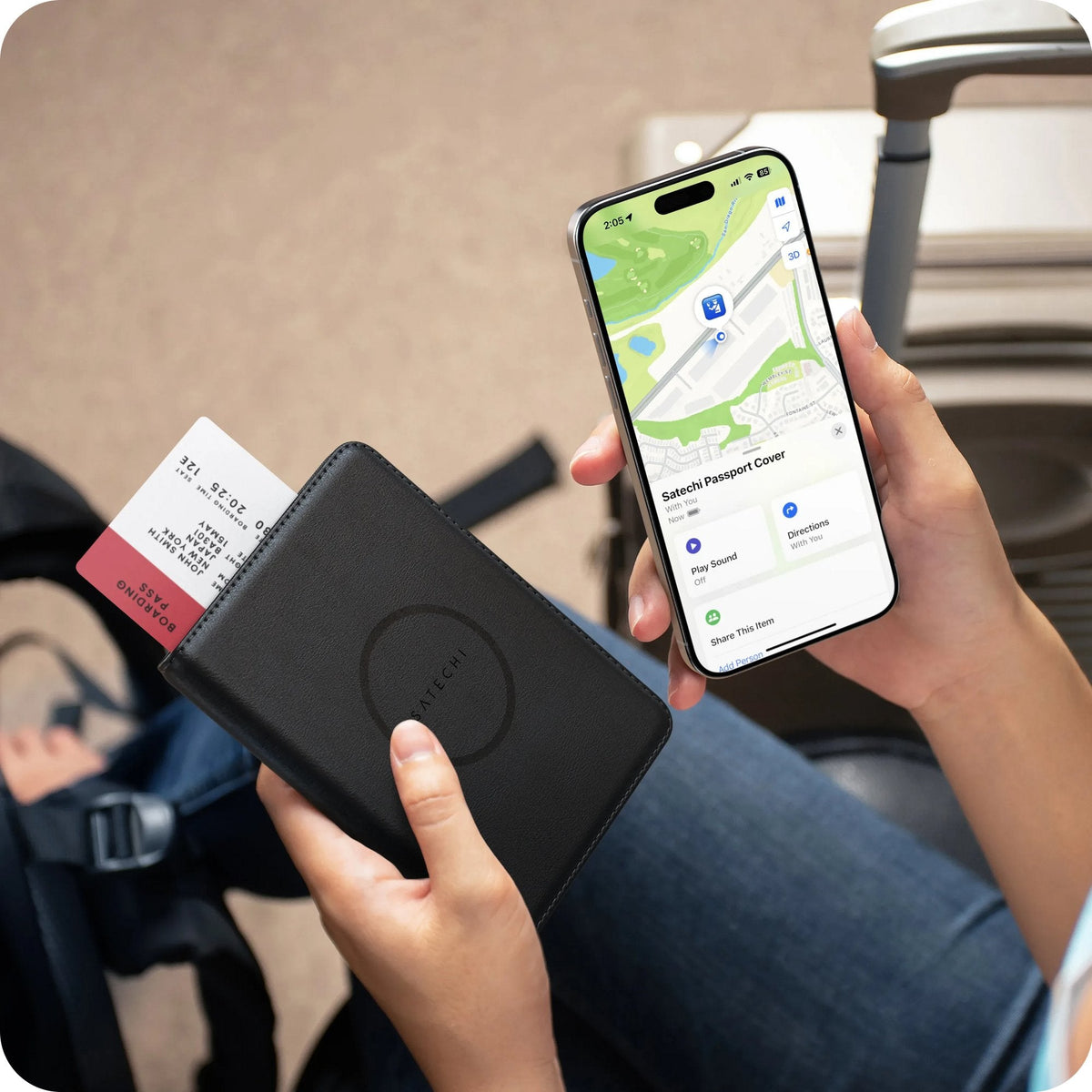Vegan-Leather Passport Wallet With Find My Negro