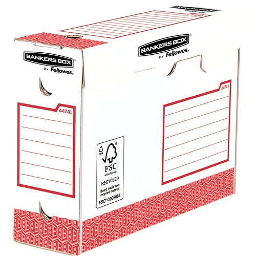 Fellowes Bankers Box Basic Pack De 20 Cajas De Archivo Definitivo A4+ 100mm - Extra Resistente - Montaje Manual - Carton Reciclado Certificacion Fsc