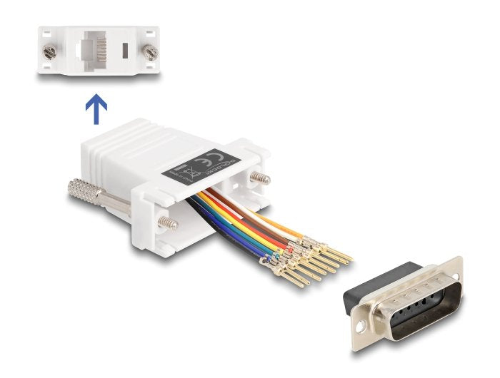 Delock D-Sub 15 Pin Stecker Zu Rj45 Buchse Montagesatz Weiss