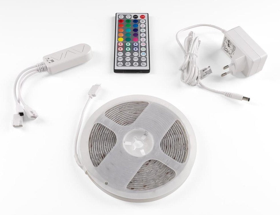 Avide Led Mreifen Blimer 12v 16w Rgb 5m Tuya Ir Fernbedi.