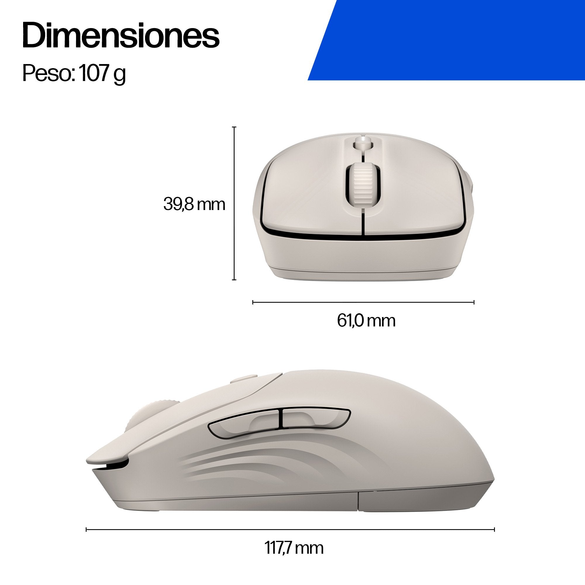 EAN 5715328149793 - HP 400 Quiet Blue Wireless Mouse ratón Hogar Ambidextro RF Wireless + Bluetooth 6000 DPI imagen 2