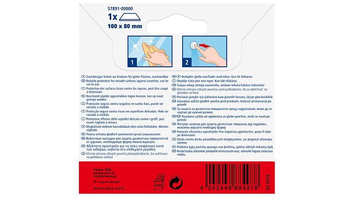 Tesa Protect Deslizadores De Fieltro Rectangulares 100 X 80 Mm Blanco