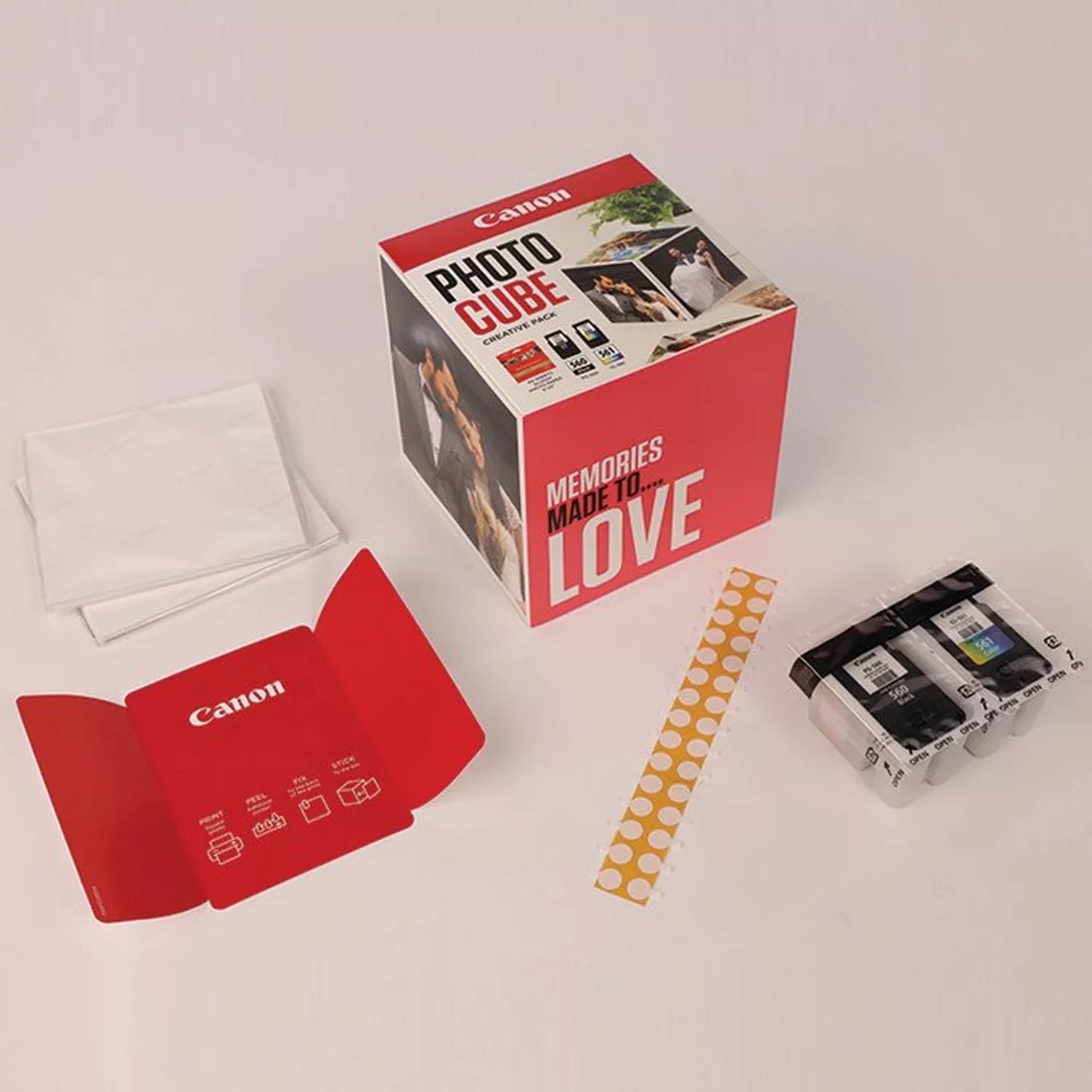 Canon Value Pack Negro / Varios Colores Pg-560+Cl-561 Photo Cube Creative Pack + 13x13 Cm Fotopapier 40 Blatt  360 Copias