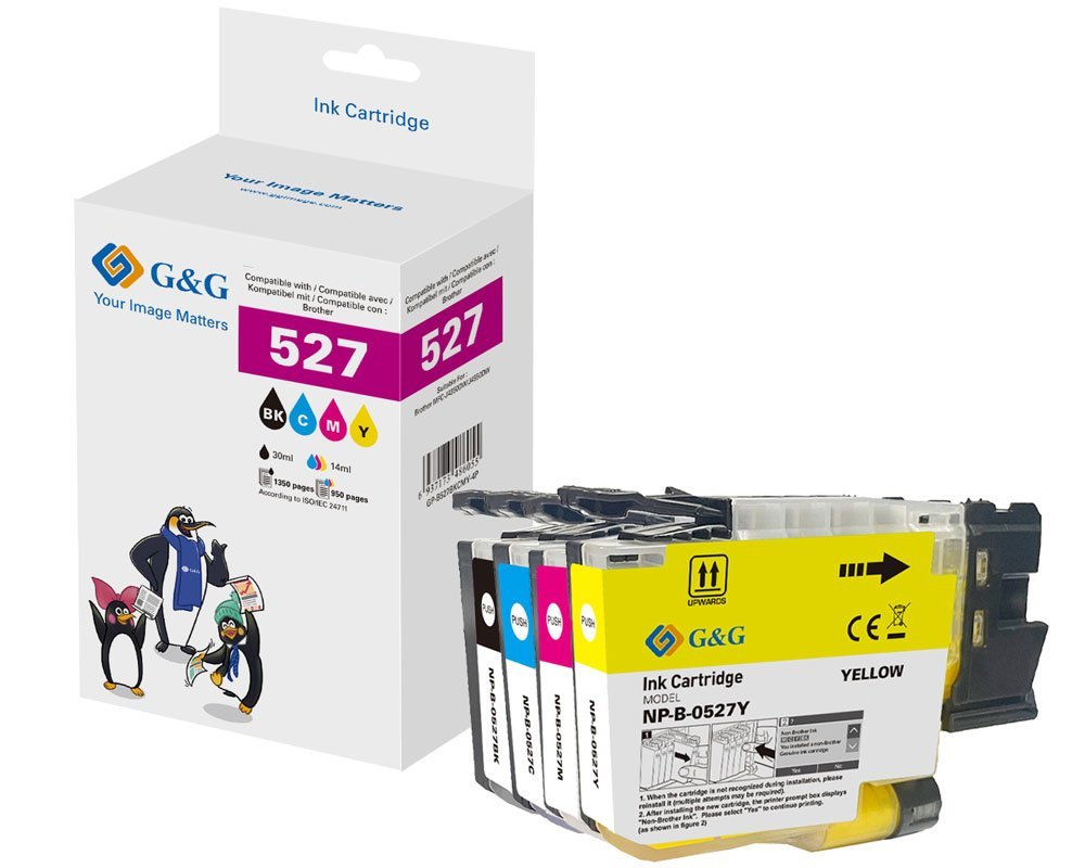 G&G Cartucho Brother Lc527val 1300 Páginas Bk, 900 Farbseiten