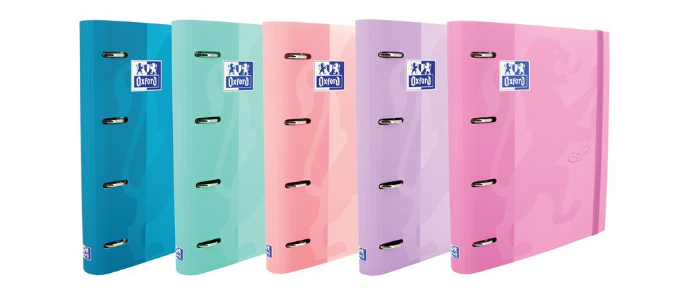 Pack De Archivadores Con Recambio Oxford Touch Europeanbinder 400119130/ A4+/ 100 X 5 Hojas/ Colores Pastel