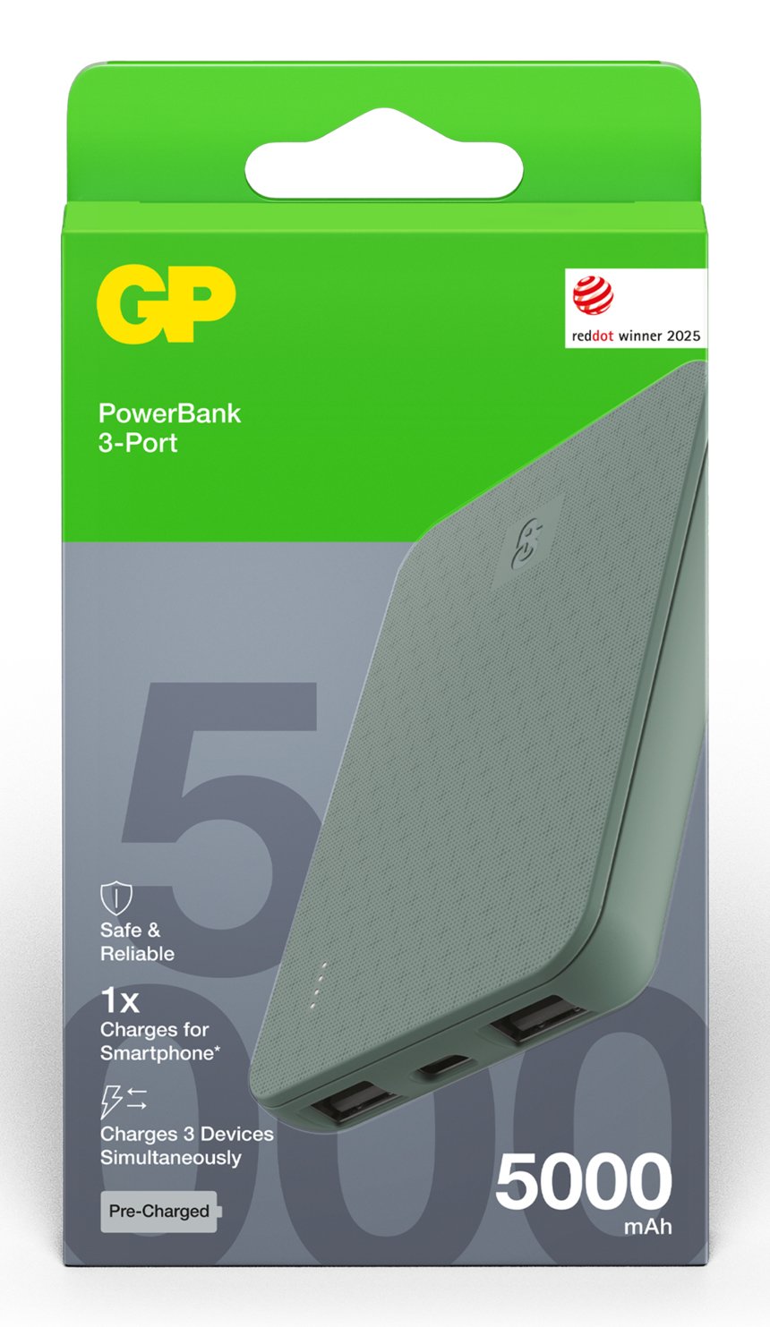 Gp Powerbank B+ Serie 5000 Mah Moosgrün