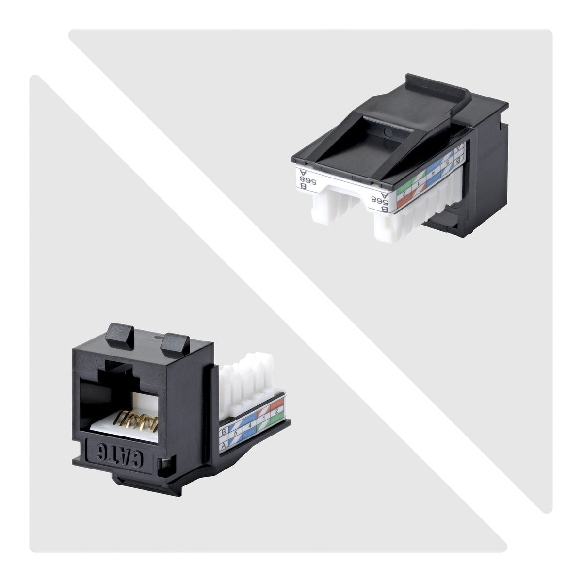 Startech.Com Cat6 Keystone Jack Módulo, Pack De 24 Rj45 Ethernet Keystone Conector Hembra, Utp Cat6 Wandbuchse, 90 Grad 110 Punch Down Conector Hembra, Negro, Acodado, Negro, Rj-45, Conector Hembra, Conector Hembra, 10gbase-T