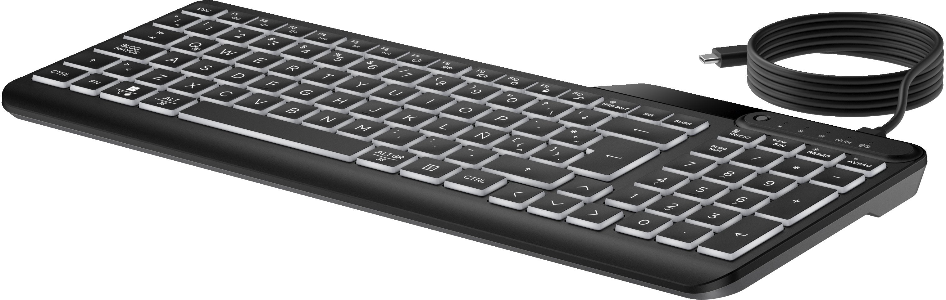 Teclado Español Hp Con Cable 400 Retroiluminado