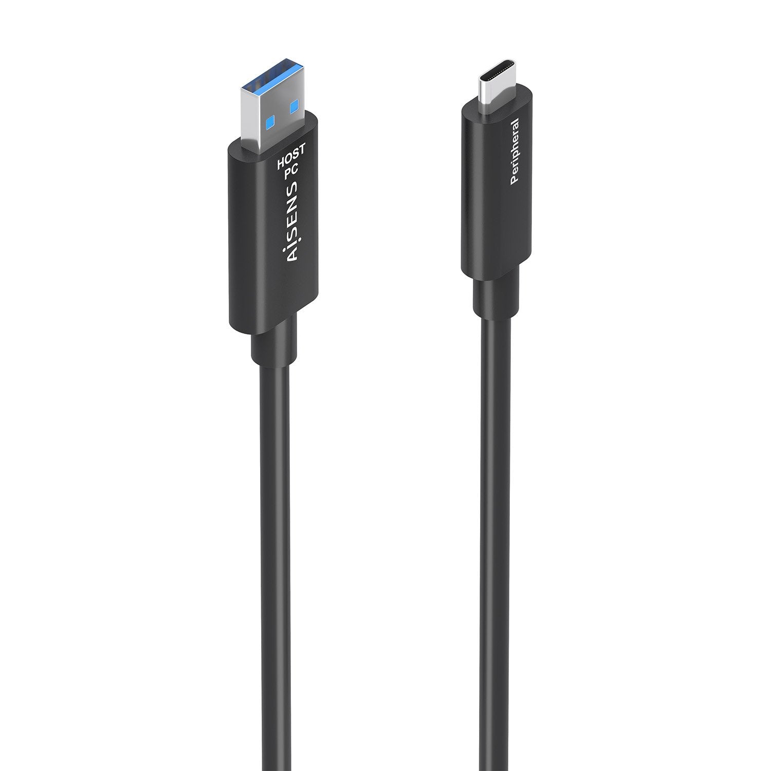Aisens Cable Usb3.2 Gen2x1 10gbps Aoc Solo Datos, Usb-A/M-Usb-C/M, Negro, 15m