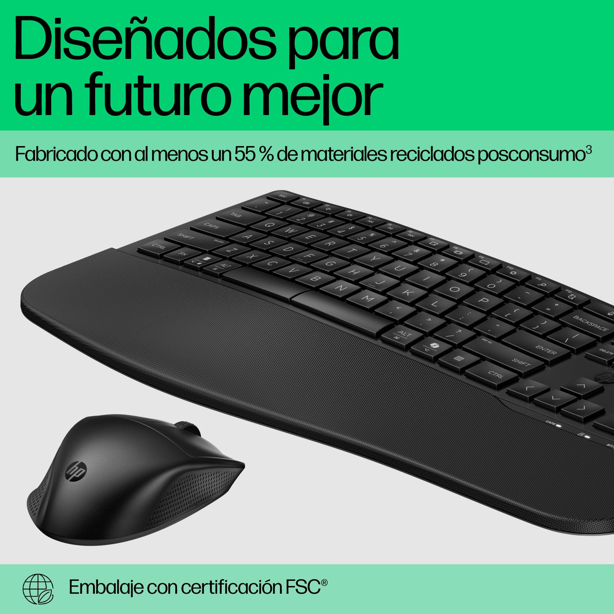 EAN 0197498230610 - HP 680 Comfort Dual-Mode Keyboard and Mouse Combo teclado Ratón incluido Hogar RF Wireless + Bluetooth Ne imagen 3