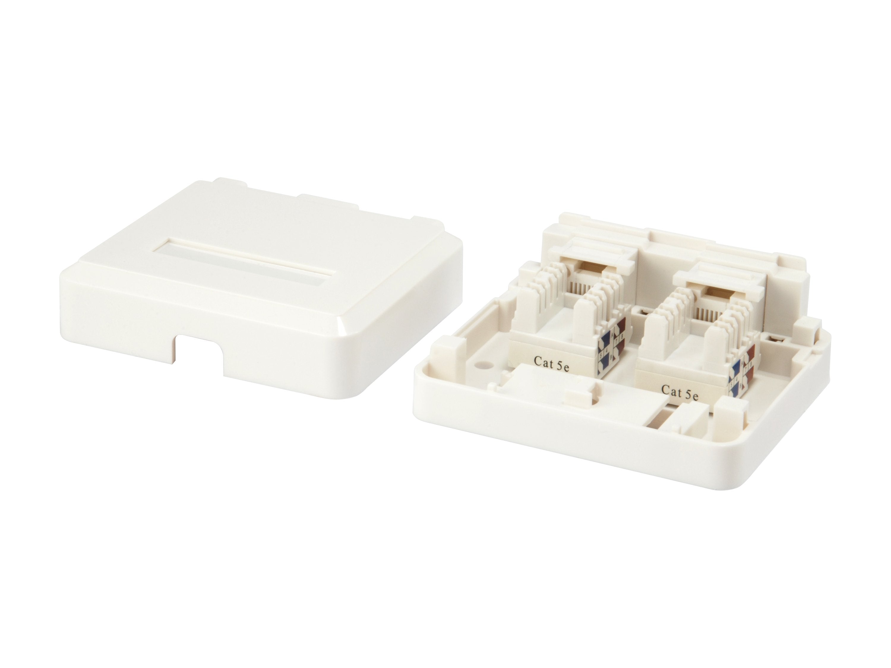 Roseta De Superficie 2 Puertos Para Conectores Keystone ( No Incluye Conectores) Color Blanco