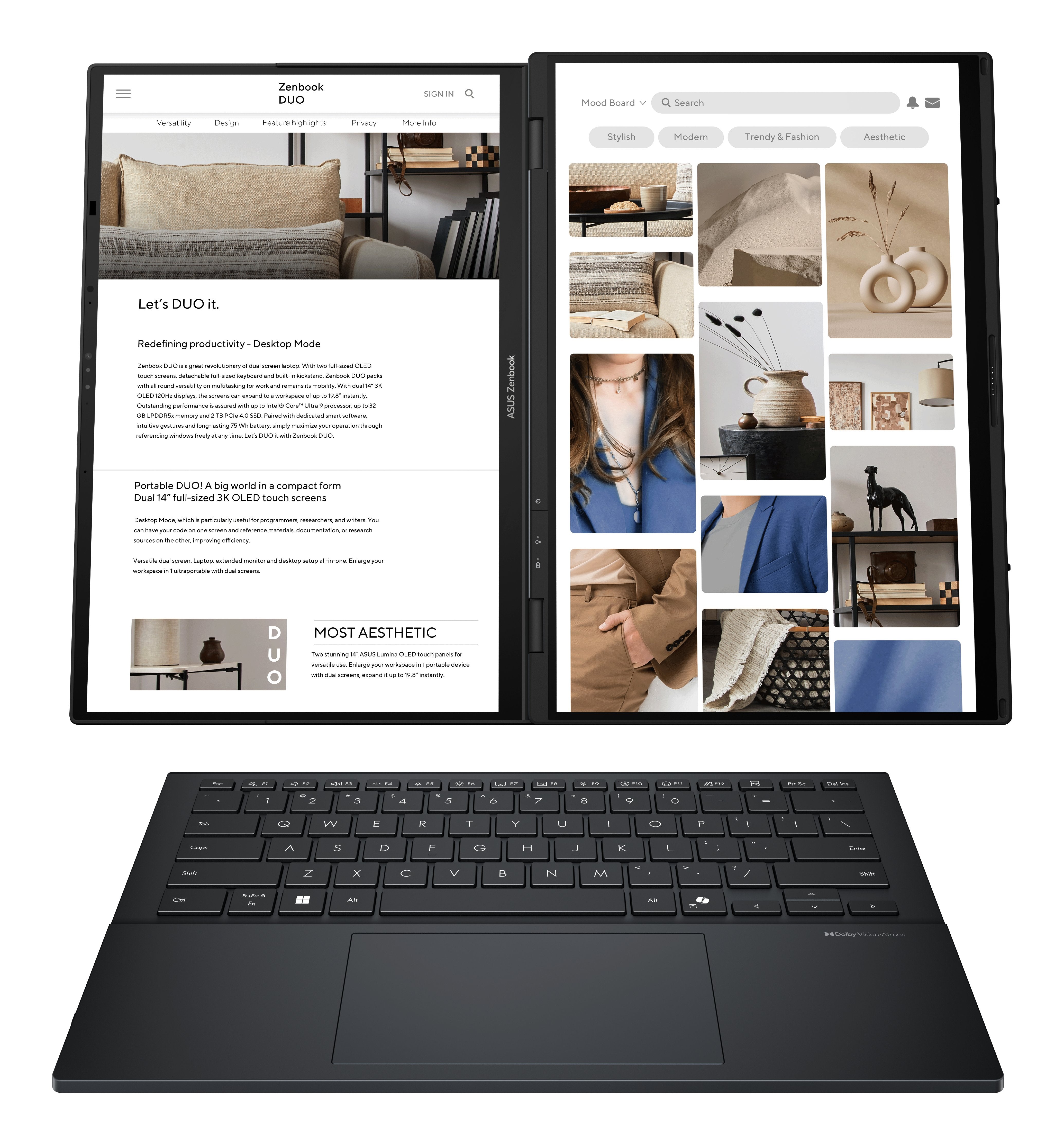 Portátil Asus Zenbook Duo Oled Ux8406ca-Ql335w 14" Intel Core Ultra 7 255h 32gb 1tb Ssd W11 Home
