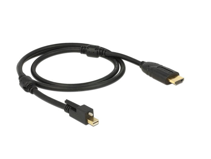 Delock Cable Mini Displayport 1.2 Male With Screw > Hdmi Male 4k Active Negro 1 M
