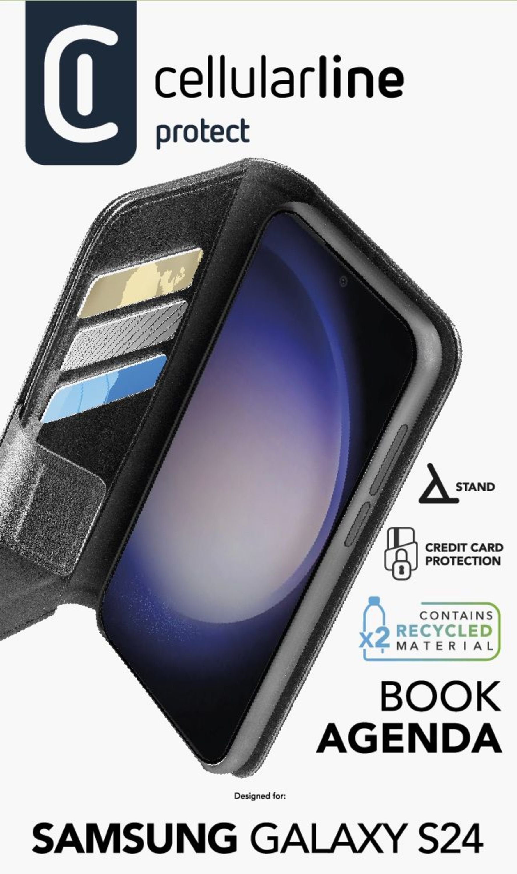 Cellularline Book Agenda 2 Case Fr Samsung S24 Negro