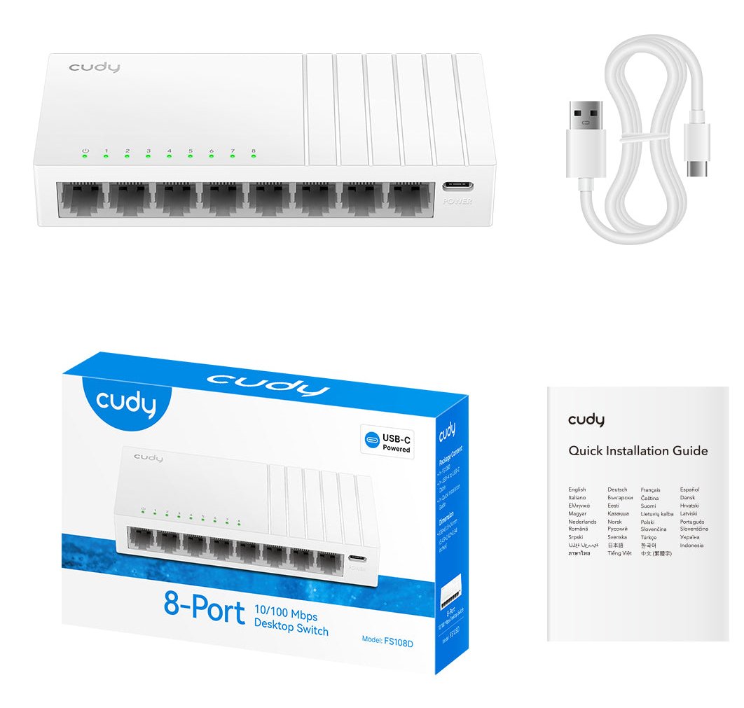EAN 6971690790042 - Cudy FS108D switch Fast Ethernet (10/100) Blanco imagen 3