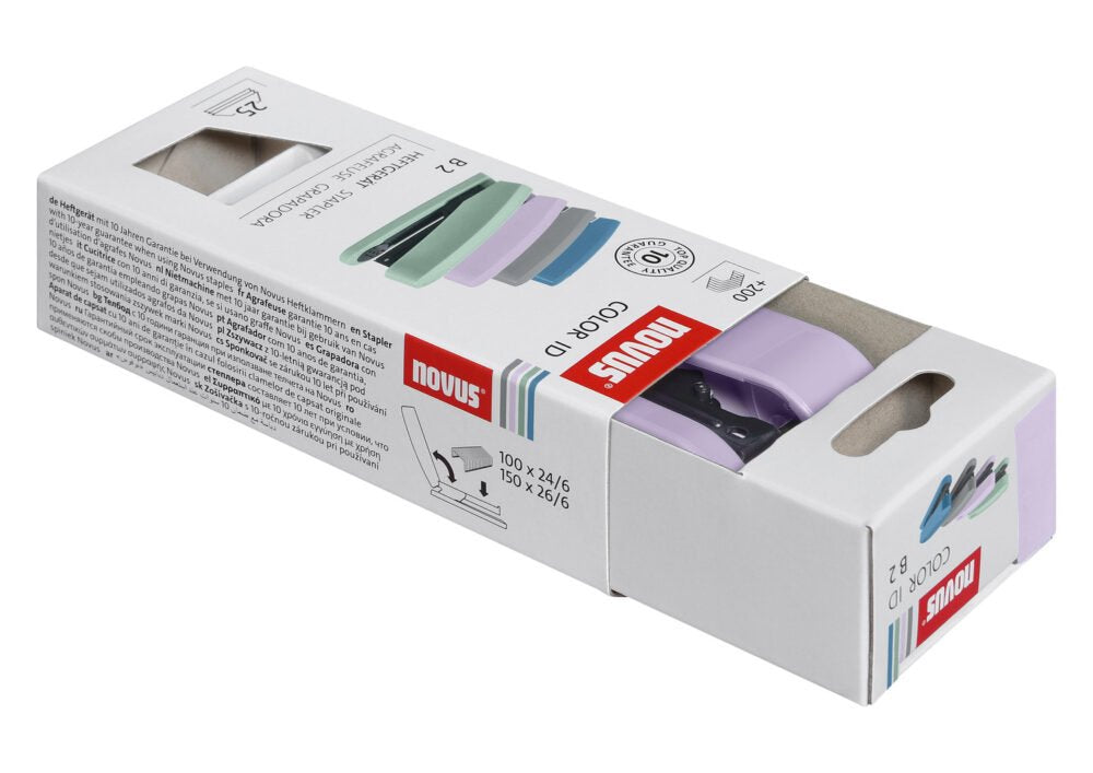 Novus Grapadora B2 Colorid 2.0 24/6 Din Super Violeta Claro