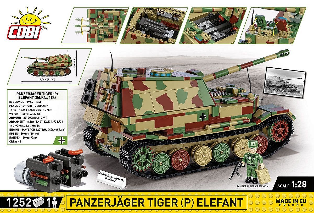 EAN 5902251025823 - COBI Panzerjäger Tiger (P) Elefant imagen 4