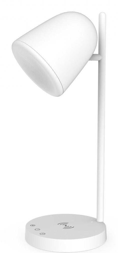 Lampara Sobremesa Muvit Io Wifi Blancos + Base Carga Inalambrica