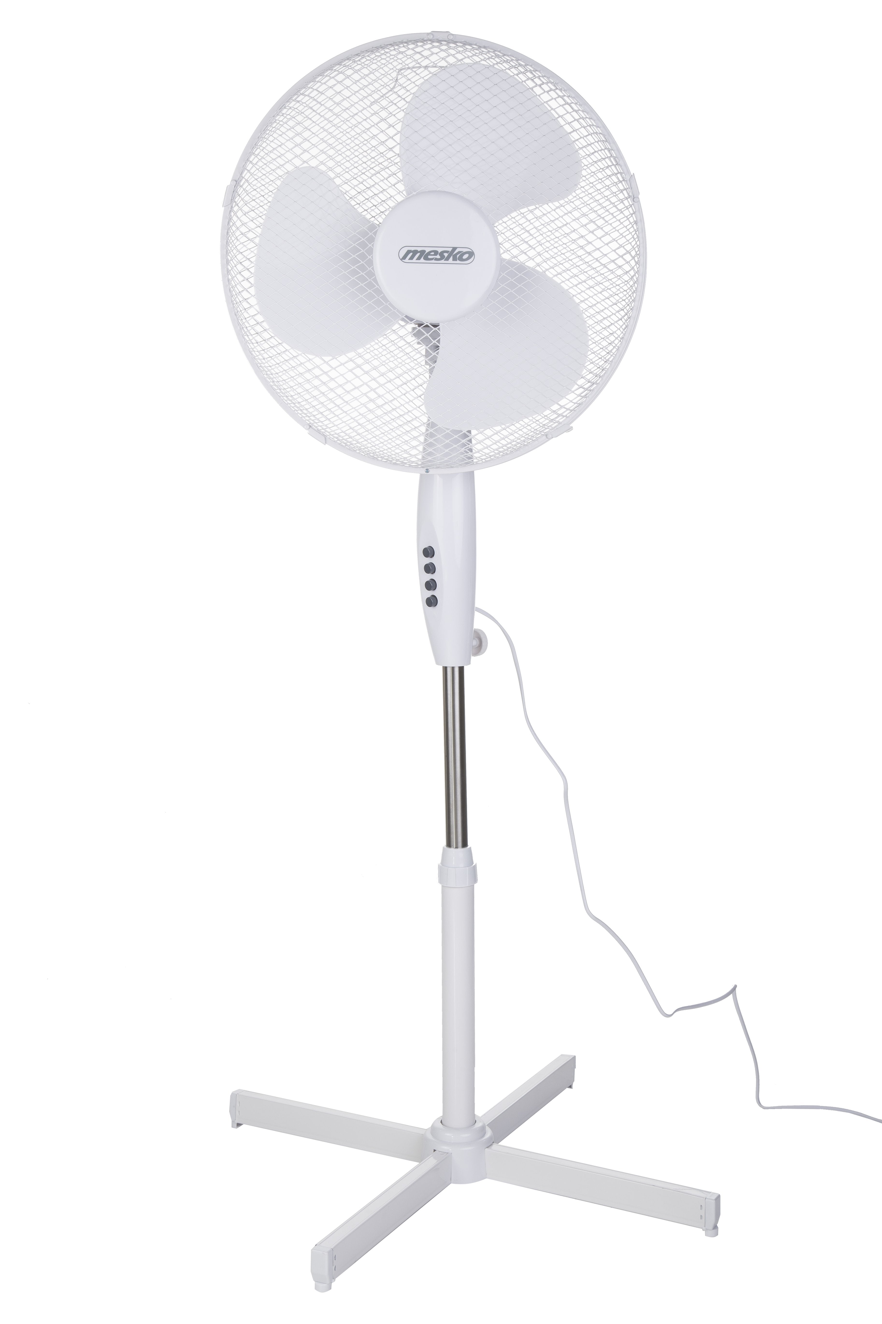 Ventilador Pie Oscilante 40 Cm, 3 Velocidades, Altura Ajustable, Bloqueo Oscilación Negro 90w Mesko Ms 7311
