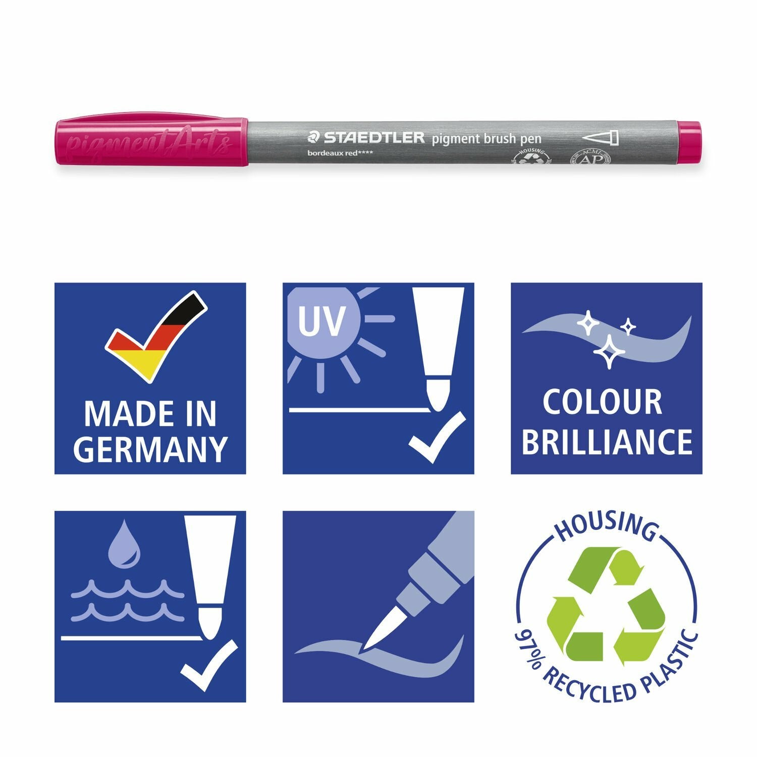 EAN 4007817102473 - Staedtler pigment brush pen 371 rotulador Amarillo 1 pieza(s) imagen 5