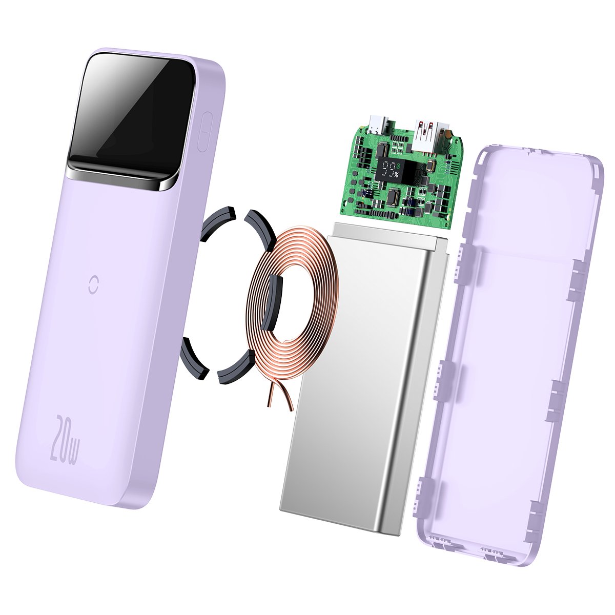 Baseus Magnetic Wireless Charging Power Bank 10000 Mah 20w White Ppcx010102