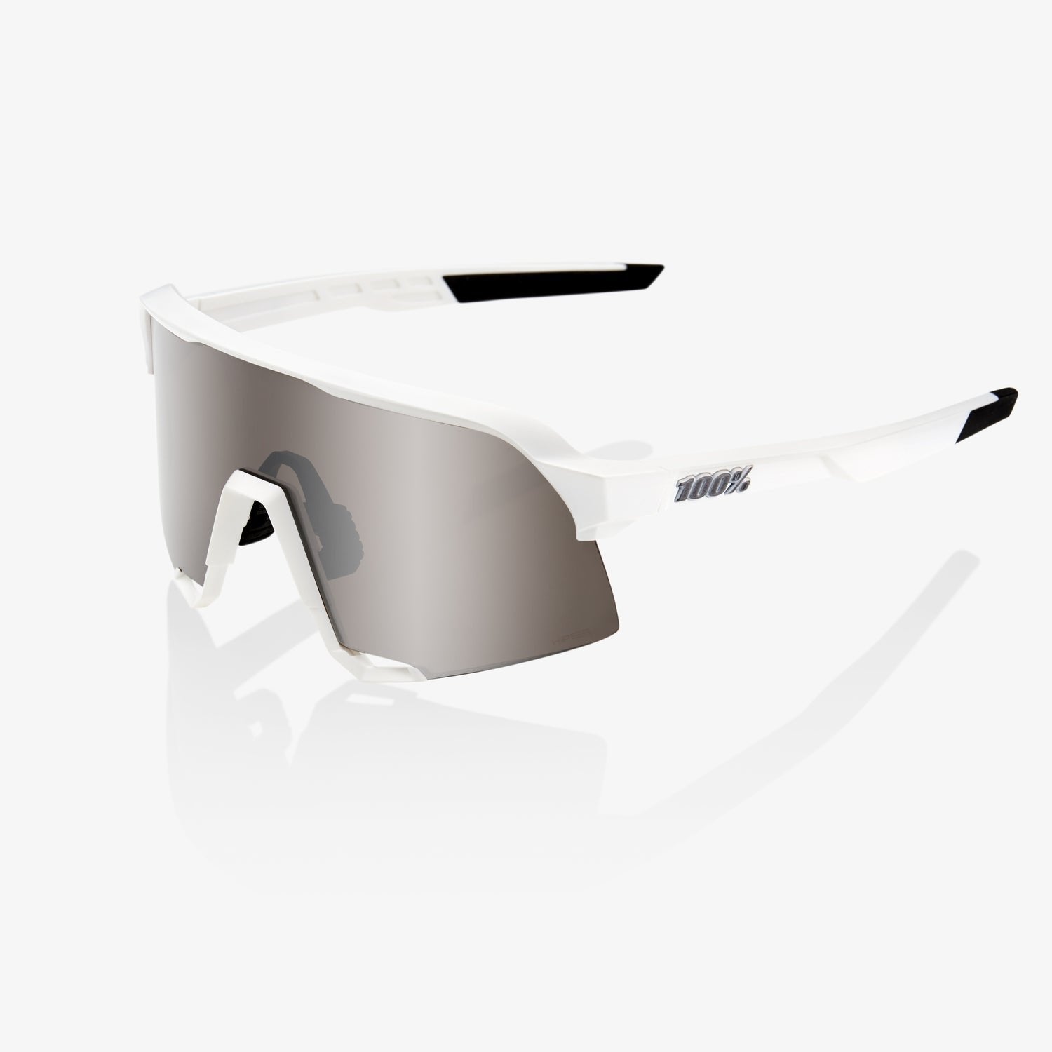 100% S3 - Hiper Mirror Lens Matte White Hiper Silver