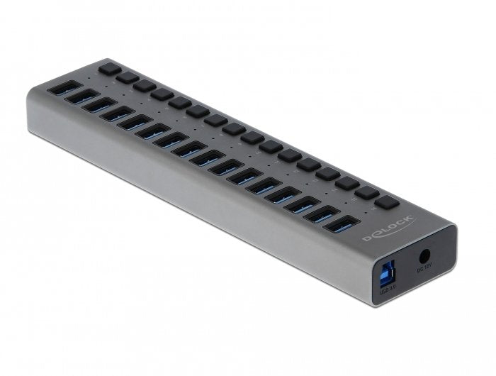 Delock 63739 Hub Usb 3.0 Superspeed Con 16 Puertos + Conmutador