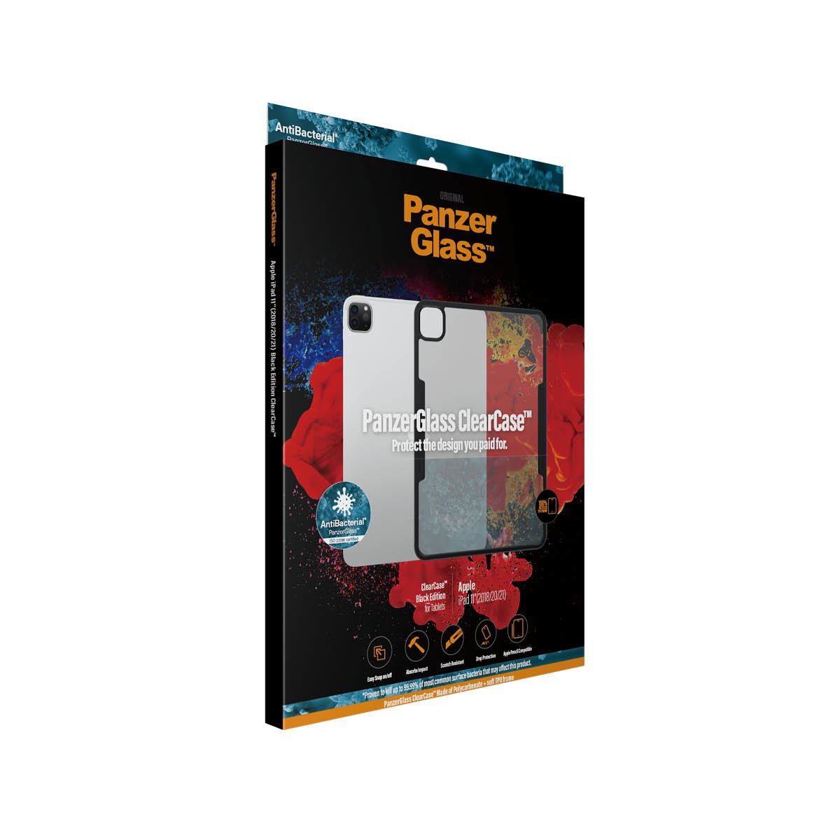 Funda Panzerglass Para Apple Ipad 11 (2018, 2020, 2021) Transparente  Negro