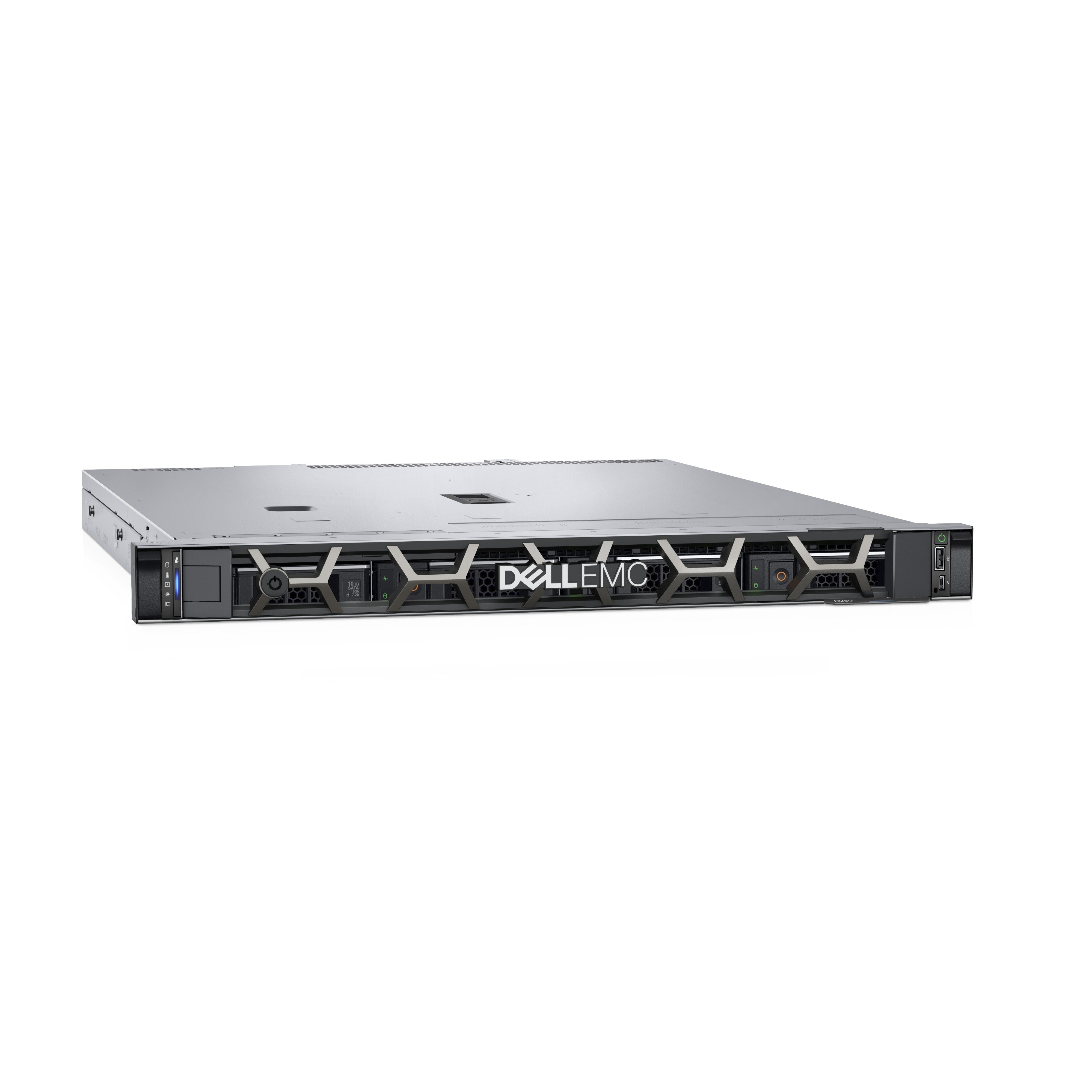 Dell Servidor Poweredge R250 3.5" Chassis Intel® Xeon® E-2314 2.8ghz 1x 8gb Udimm 1x 2tb Hard Drive Sata No Controller Idrac9  Enterprise 15g