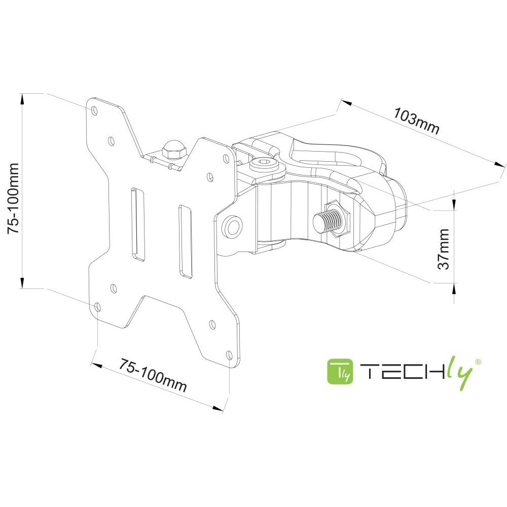 EAN 8051128103793 - Techly ICALCD100BK Escritorio Negro imagen 3