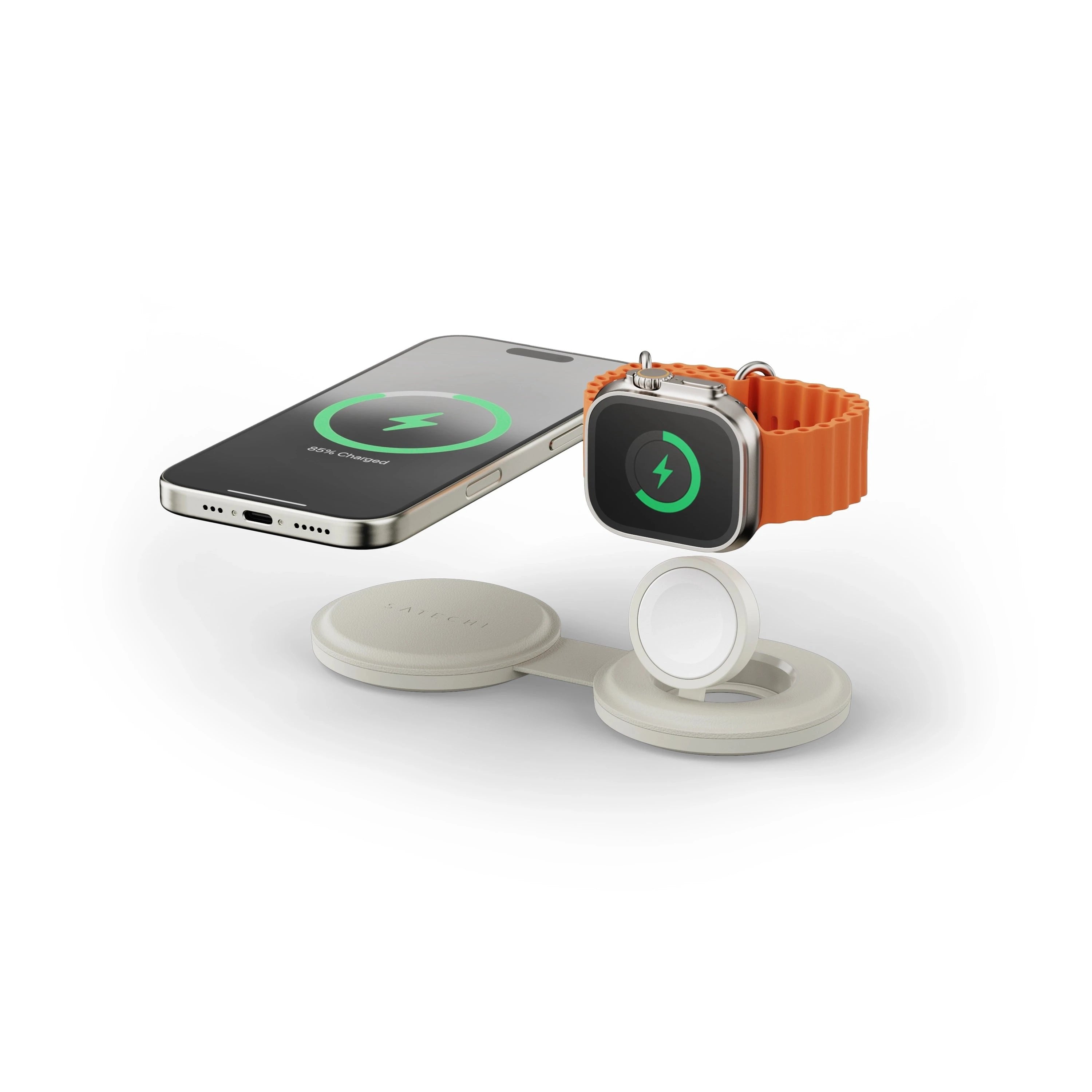 Satechi Onthego 2-In-1 Wireless Charger Sand